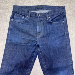 Uniqlo Jeans Slim Fit Straight Leg Dark Wash Fabric By Kaihara‎ 30x34